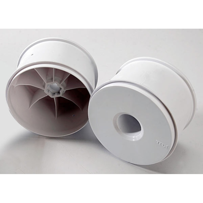 TRAXXAS 5371 Wheels, dished 3.8 white (2) use with 17mm splined wheel hubs and wheel nuts, part #5353X