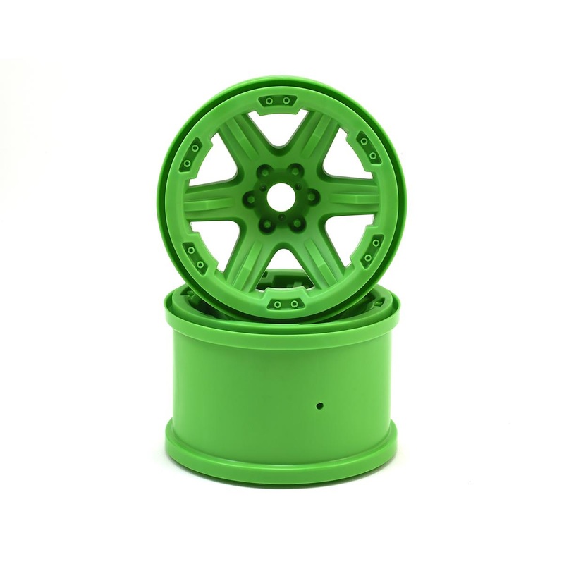 TRAXXAS 8671G Wheels, 3.8 green (2) 17mm splined for E Revo VXL Brushless