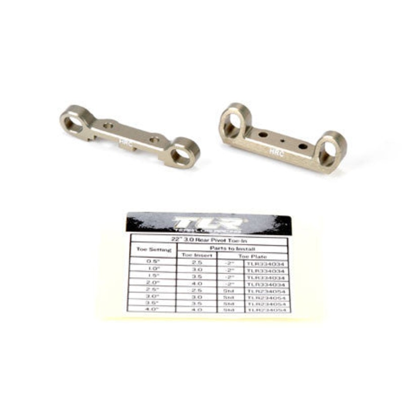 LOSI TLR334033 Rear Pivot Block Set HRC Aluminum 22 3.0