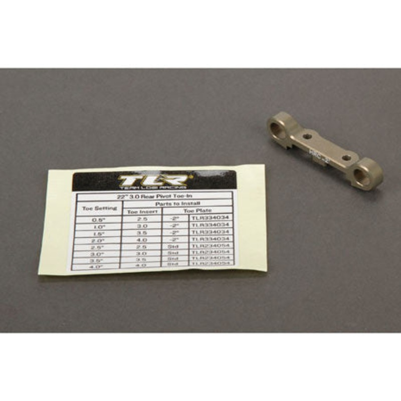 LOSI TLR334034 Rear Toe Plate -2 degrees LRC Aluminum 22 3.0