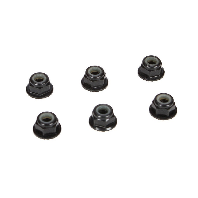 LOSI TLR336000 4mm Aluminum Serrated Lock Nuts Black