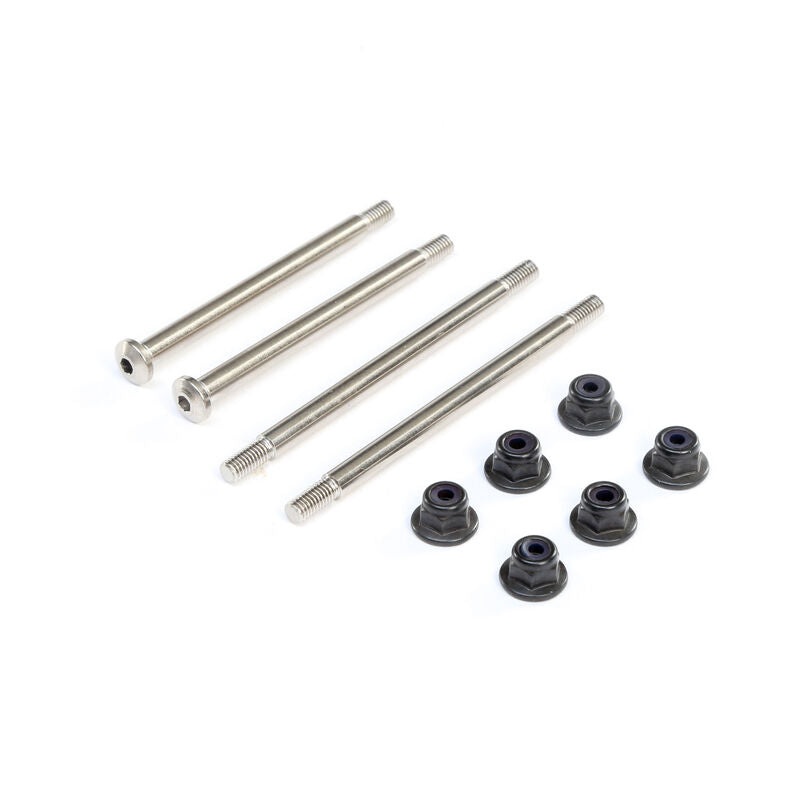 LOSI TLR244044 Outer Hinge Pins 3.5mm Electro Nickel (2): 8X, 8X