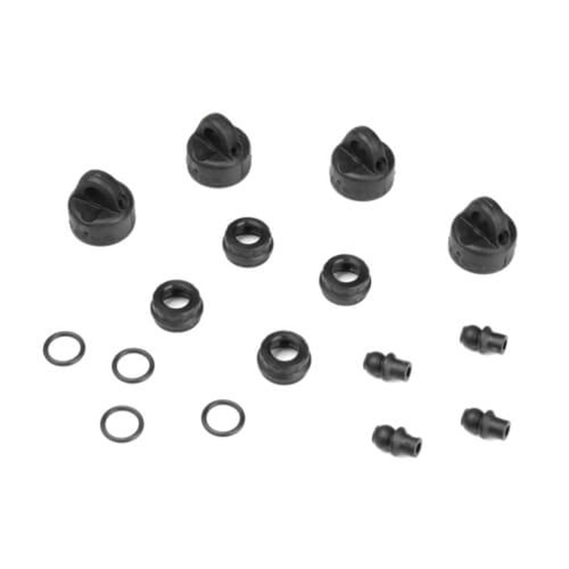 TEKNO TKR6712 EB410 Shock/Cartridge Cap & Bushing Set (4)