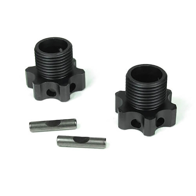 TEKNO TKR5071C Wheel Hubs Aluminum 2mm Offset with Pins (2): EB48