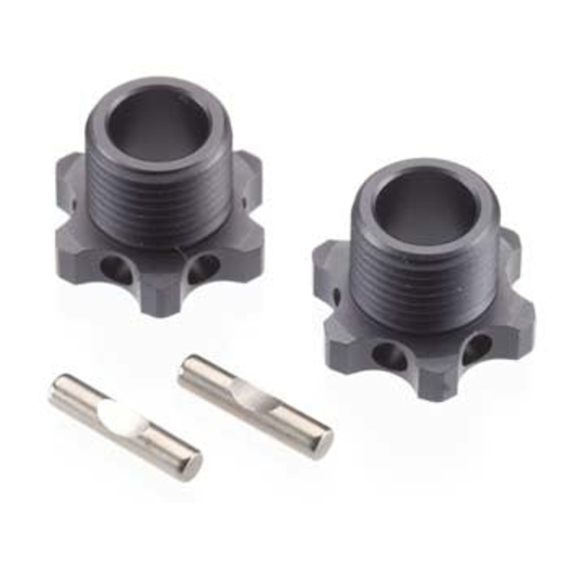 TEKNO TKR5071X Wheel Hubs 17mm Lightened Aluminum Gun Metal anodized w/pins