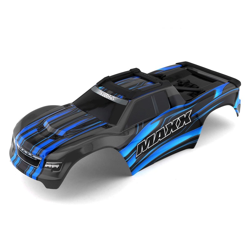 TRAXXAS 8911A Body, Maxx V1 blue (painted)/ decal sheet