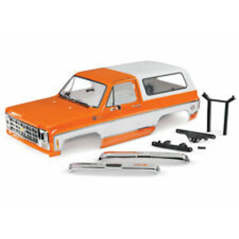 TRAXXAS 8130X Body, Chevrolet Blazer 1979 complete orange includes grille, side mirrors, door handles, windshield wipers, front & rear bumpers, decals