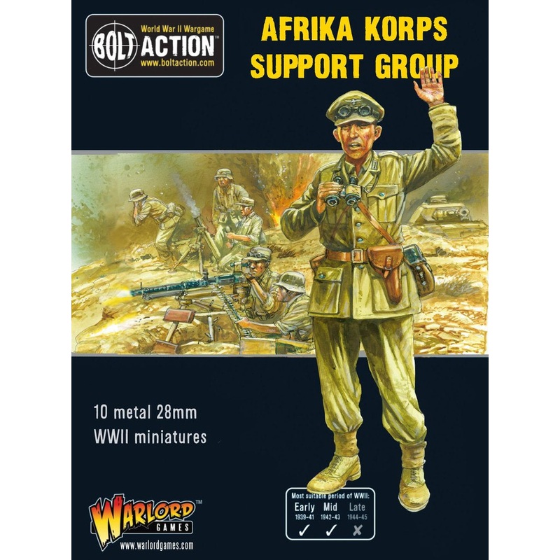 Warlord - Bolt Action  Afrika Korps Support Group (HQ & Mortar & MMG)