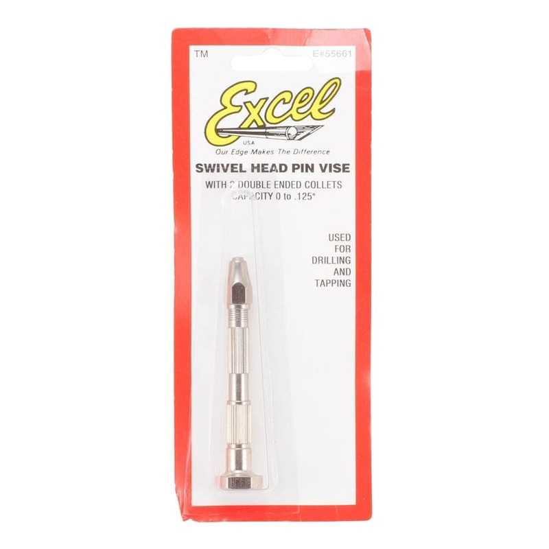 Excel - Pin Vise Swivel Head (w/ 2 Collets)
