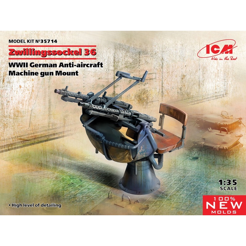 ICM - 1/35 Zwillingssockel 36 WWII German Anti-aircraft Machine Gun Mount