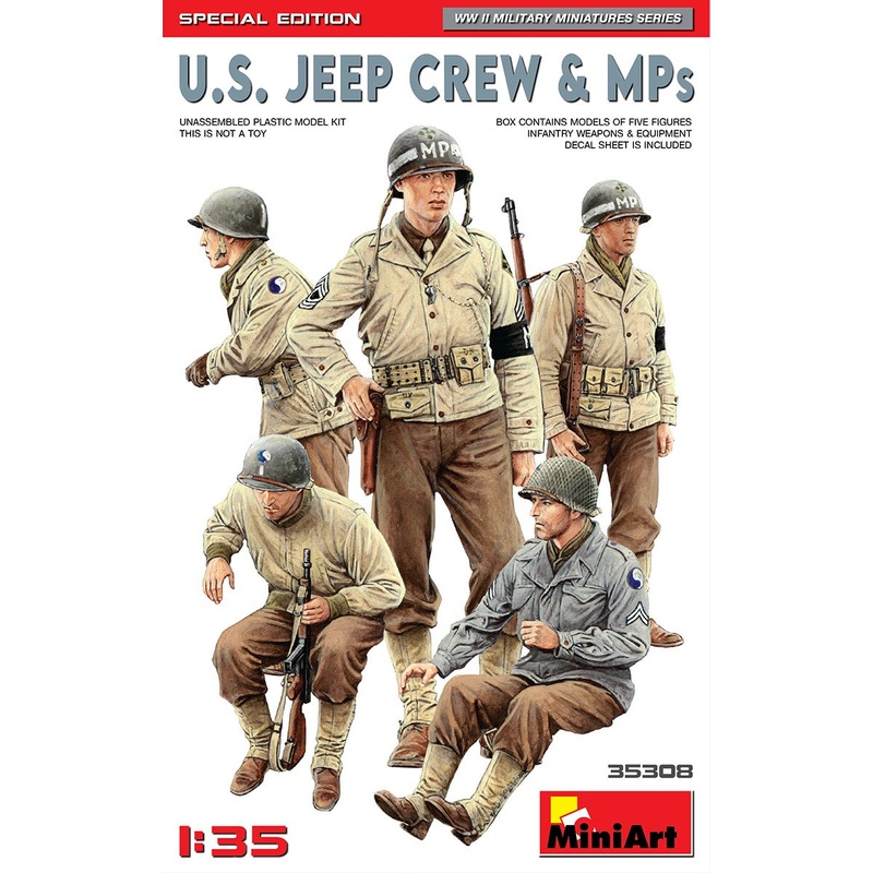 Miniart - 1/35 US Jeep Crew & MPs