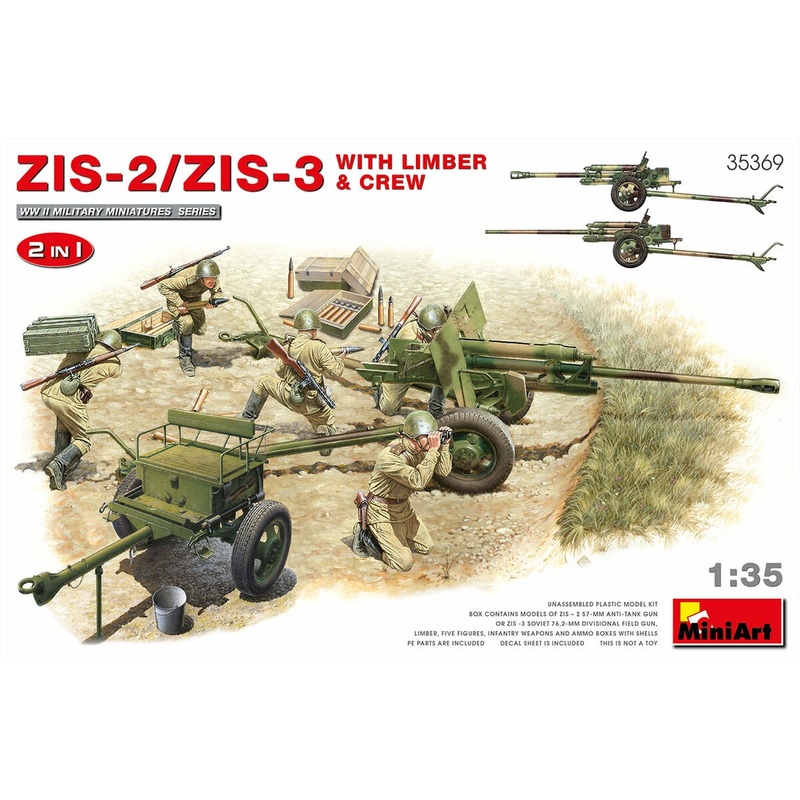 Miniart - 1/35 ZIS-2/ZIS-3 with Limber & Crew (2in1)