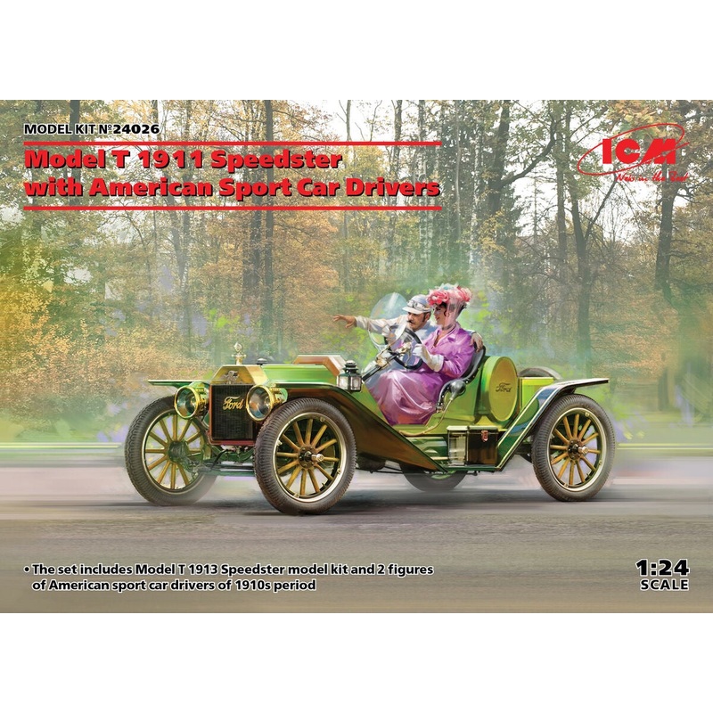 ICM - 1/24 Model T 1913 Speedster w/ American Sport Car Drivers