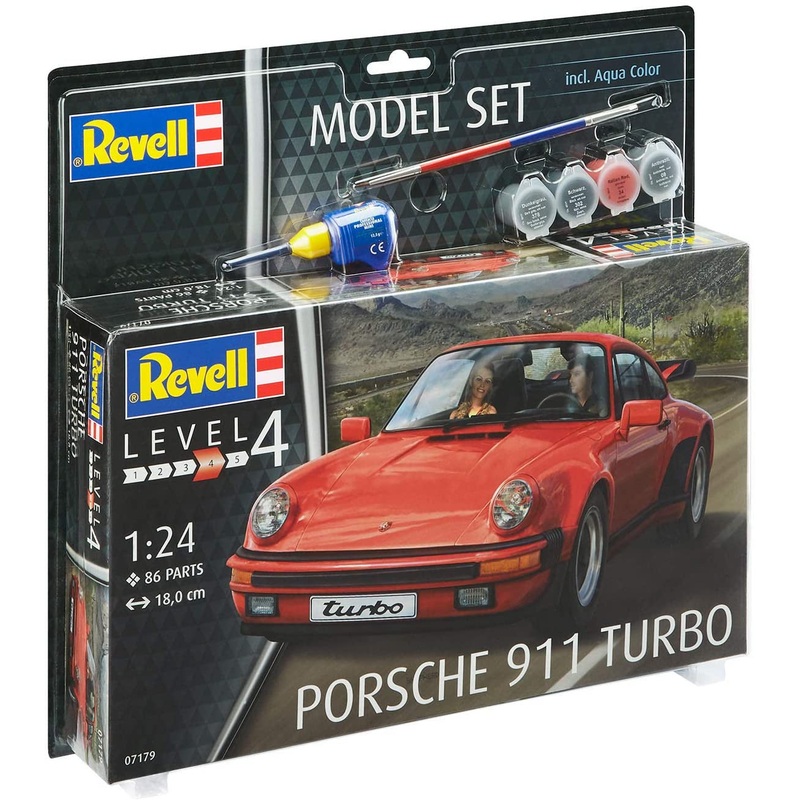 Revell - 1/24 Porsche 911 Turbo (Model Set Incl. Paint)