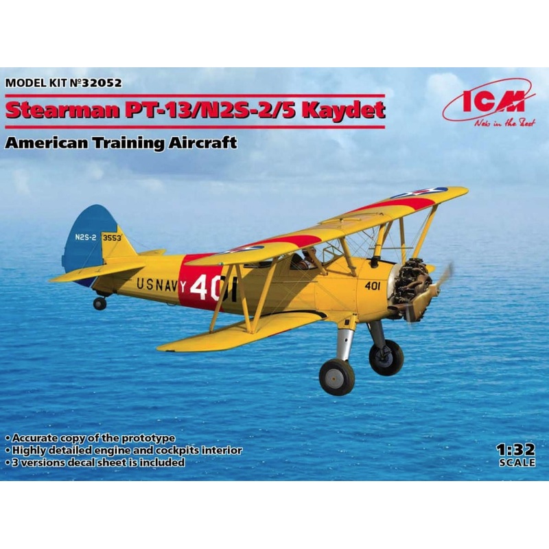 ICM - 1/32 Stearman PT-13/N2S-2/5 Kaydet (American Training Aircraft)