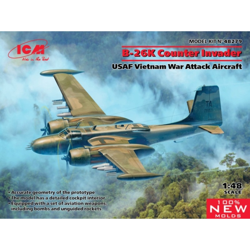 ICM - 1/48 B-26K Counter Invader Vietnam War Attack Aircraft