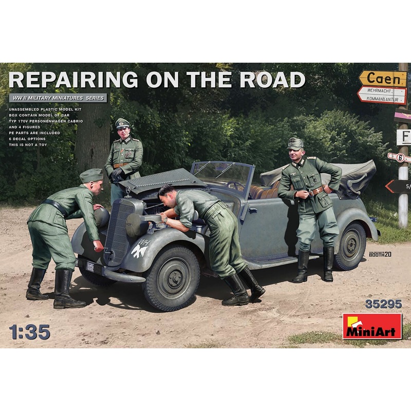 Miniart - 1/35 Typ 170v Cabrio w/ 4 Figures (Repairing on the Road)