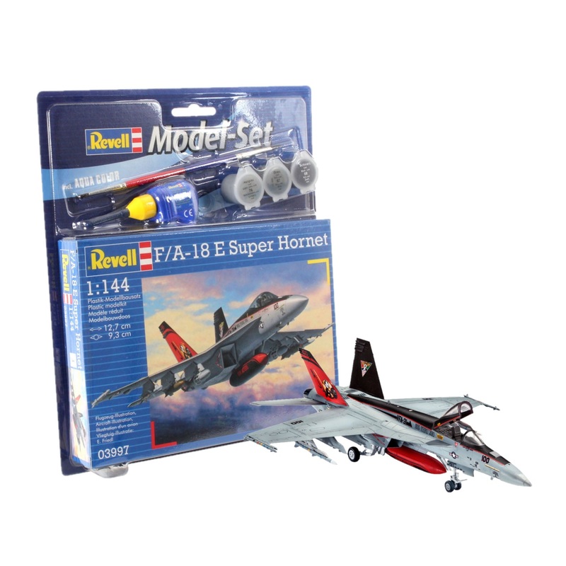 Revell - 1/144 F/A18e Super Hornet (Model set Incl.Paint)