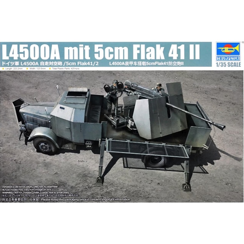 Trumpeter - 1/35 L4500A Mit 5cm Flak 41 II