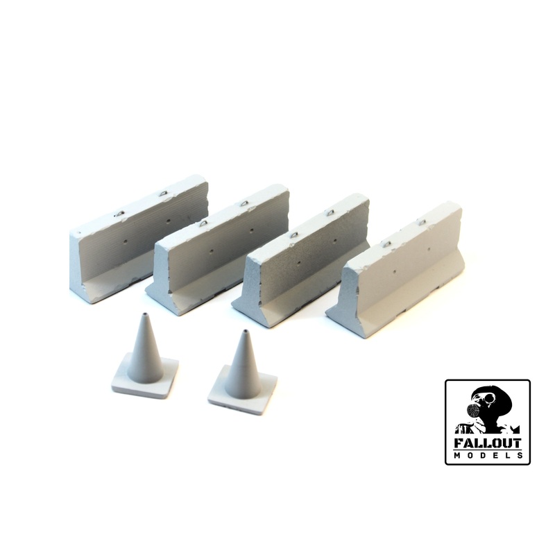 Fallout Models - 1/35 Modern Concrete Barrier Set