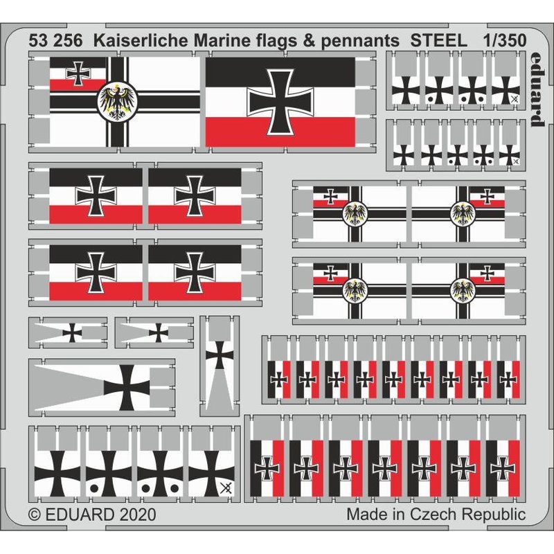 Eduard - 1/350 Kaiserlische Marine Flags & Pennants STEEL (Color Photo-etch) 53256