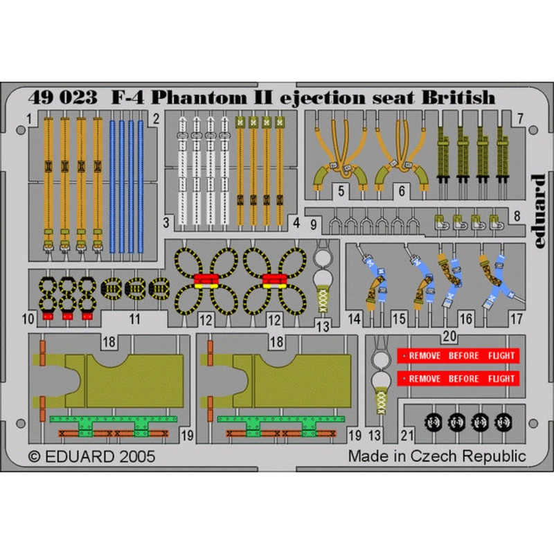 Eduard - 1/48 F-4 Ejection Seat British (Colour Photo-Etch) (for Revell/Hasegawa) 49023