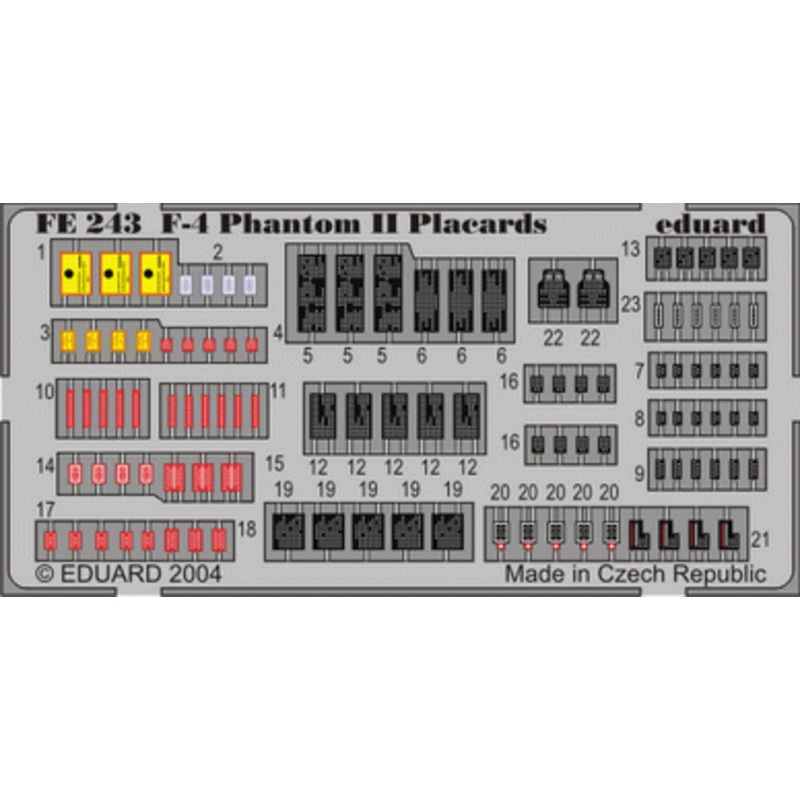 Eduard - 1/48 F-4 Placards (Color Photo-etch) FE243