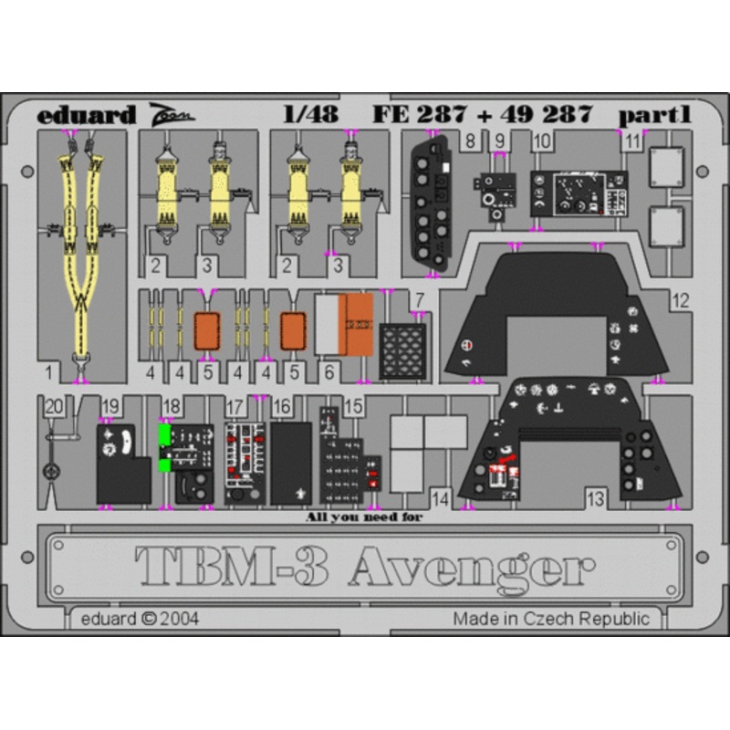 Eduard - 1/48 TBM-3 (Color Photo-etch) (for Accurate Miniatures) FE287