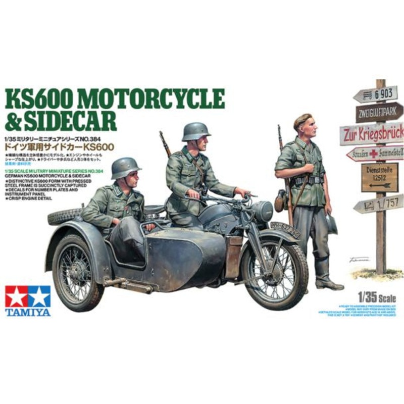 Tamiya - 1/35 German KS600 Motorcycle & Sidecar
