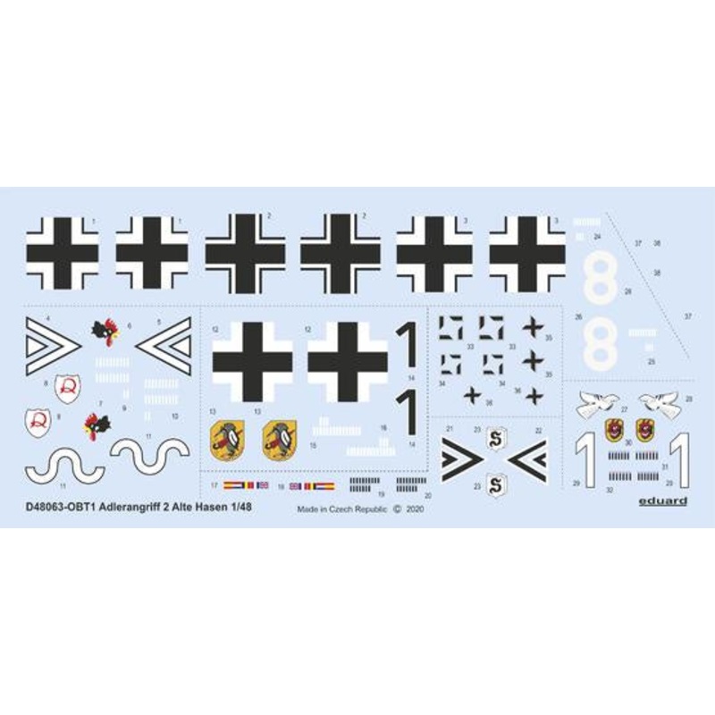 Eduard - 1/48 ADLERANGRIFF: Alte Hasen Decal sheet (for Eduard) D48063