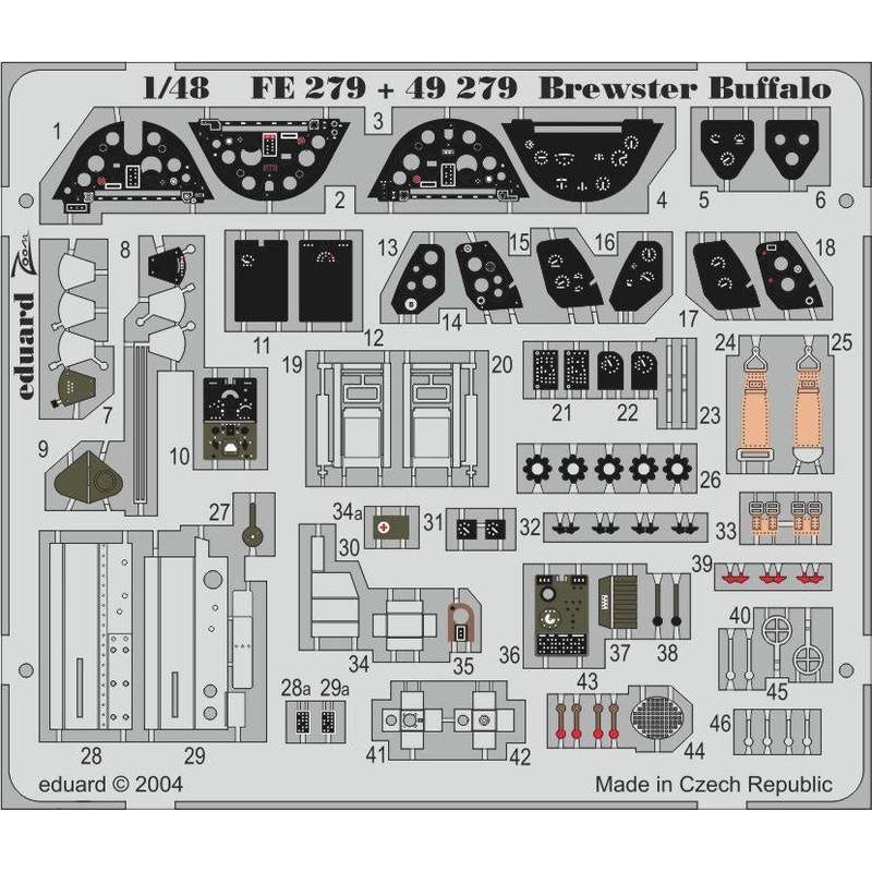 Eduard - 1/48 Brewster Buffalo (Color Photo-etch) (for Tamiya) FE279