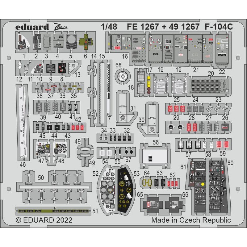 Eduard - 1/48 F-104C (Color Photo-etch) (for Kinetic) FE1267