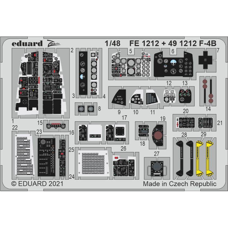 Eduard - 1/48 F-4B (Color Photo-etch) (for Tamiya) FE1212