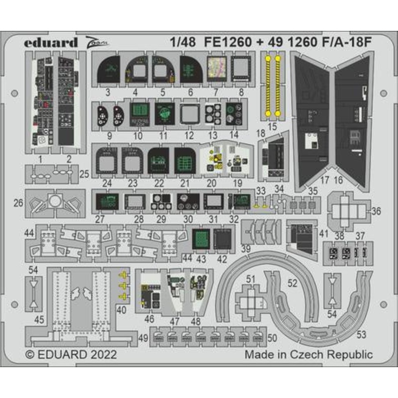 Eduard - 1/48 F/A-18F (Color Photo-etch) (for Hobby Boss) FE1260