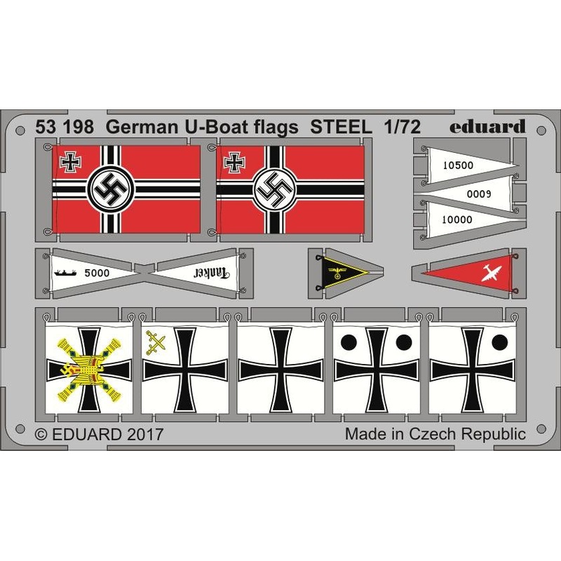 Eduard - 1/72 German U-boat Flags STEEL (Color Photo-etch) 53198