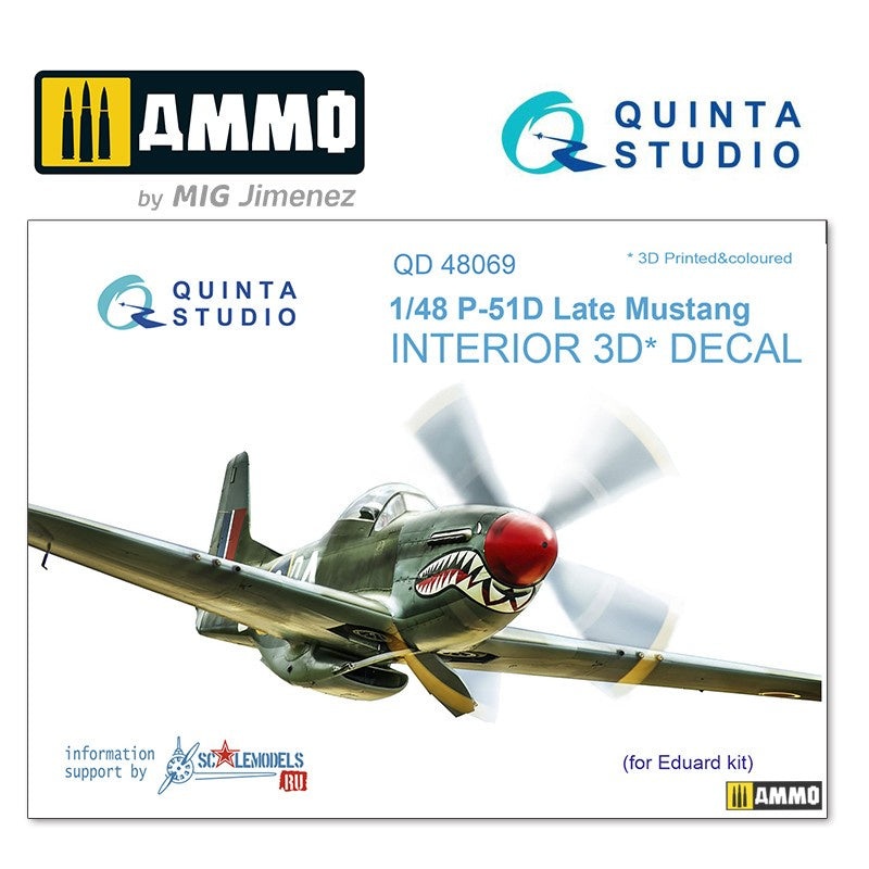 Quinta Studio QD48069 - 1/48 P-51D (Late)  3D-coloured Interior (for Eduard)