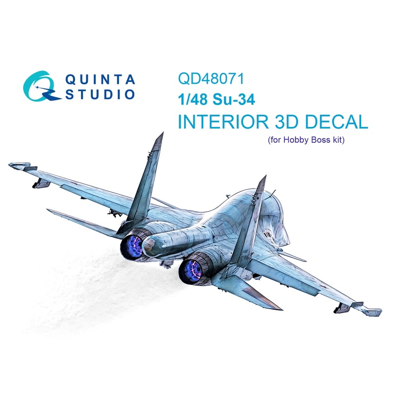 Quinta Studio QD48071 - 1/48 Su-34 3D-Printed & Coloured Interior (for HobbyBoss kit)