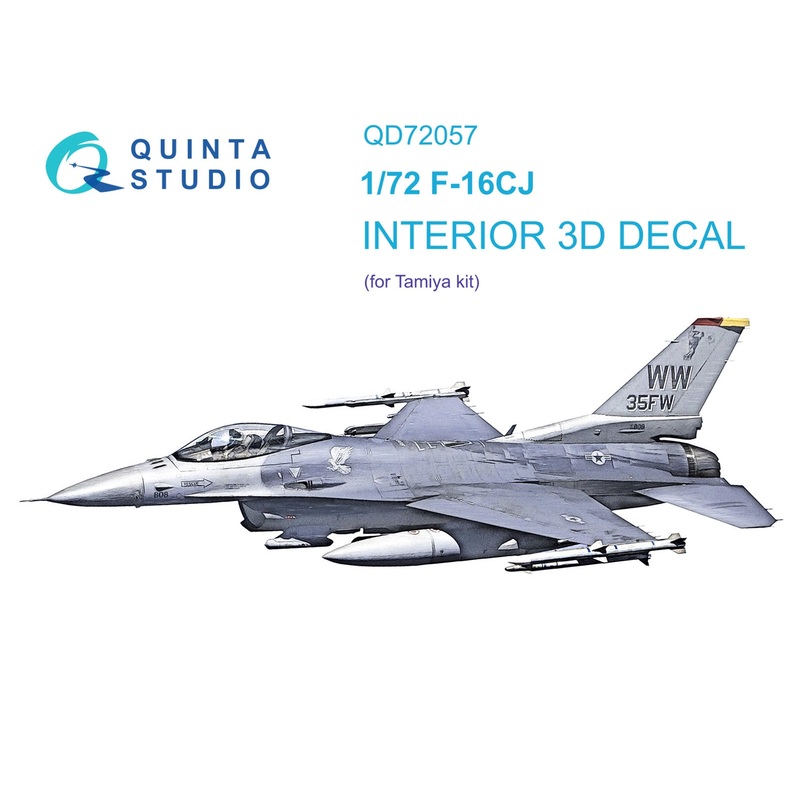 Quinta Studio QD72057 - 1/72 F-16CJ 3D-Printed & Coloured Interior (for Tamiya kit)