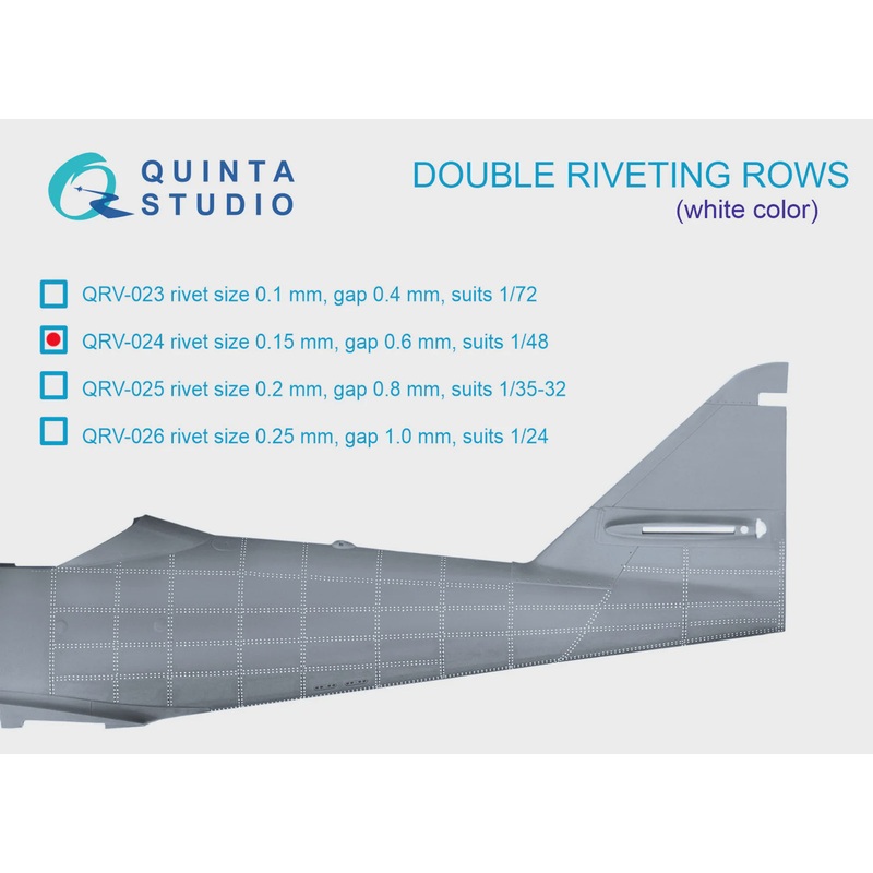 Quinta Studio QRV-024 - 1/48 Double Riveting Rows (White)