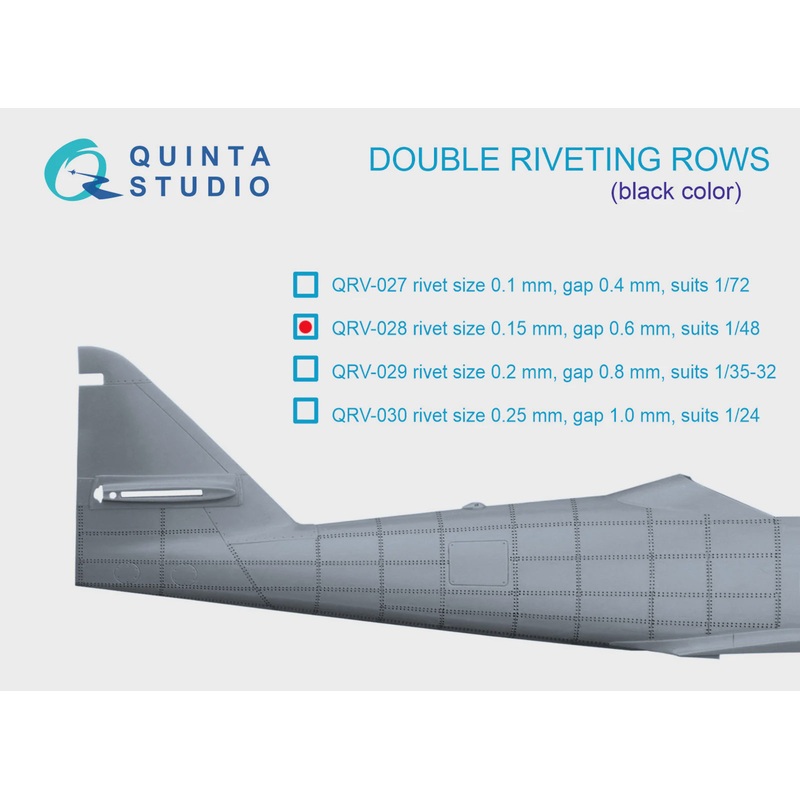 Quinta Studio QRV-028 - 1/48 Double Riveting Rows (Black)