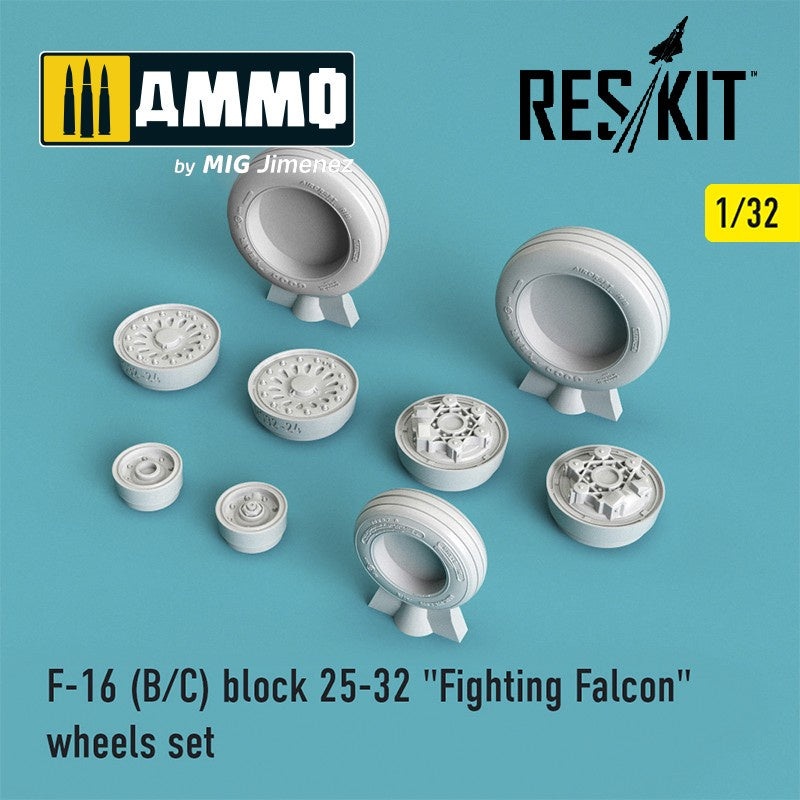 Reskit - 1/32 F-16 (B/C) Block 25-32 "Fighting Falcon" Wheels Set