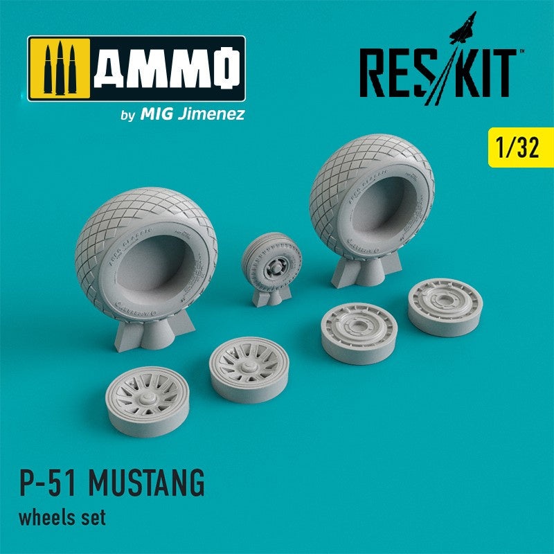 Reskit - 1/32 North American P-51 Mustang Wheels Set (RS32-0012)