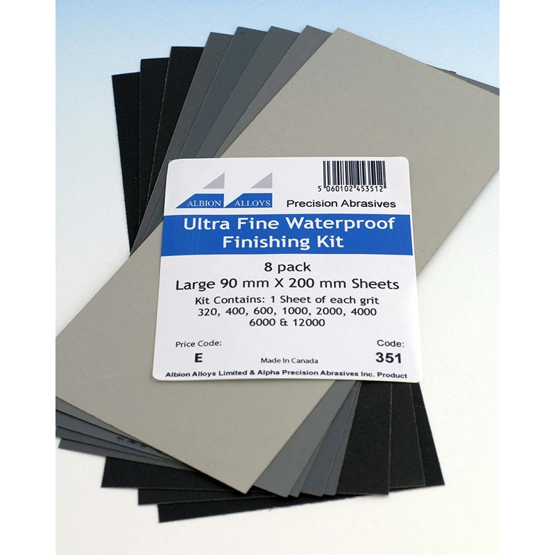Albion Alloys - 351 Ultra Fine Waterproof Finishing Kit 320-12 000 Grit (8pc)