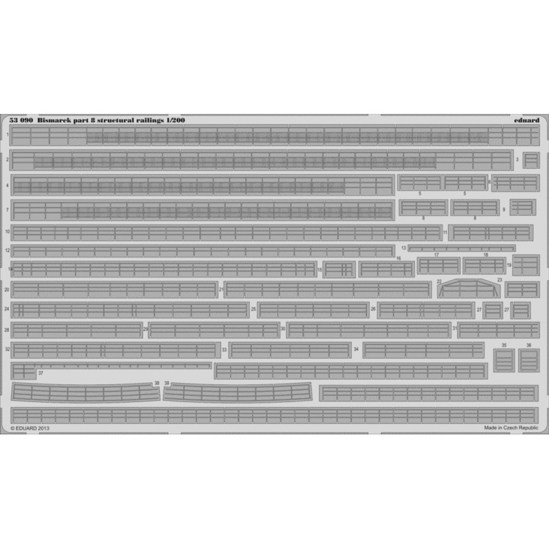 Eduard - 1/200 Bismarck part 8 - Structural Railings (Photo-etch) (for Trumpeter) 53090