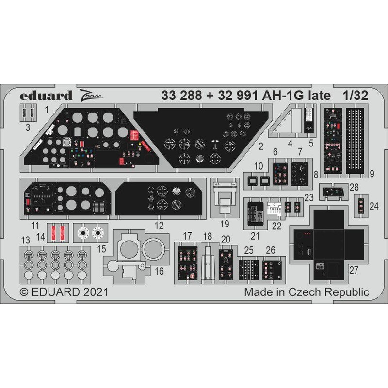 Eduard - 1/32 AH-1G late (Color photo-etched)(for ICM) 33288