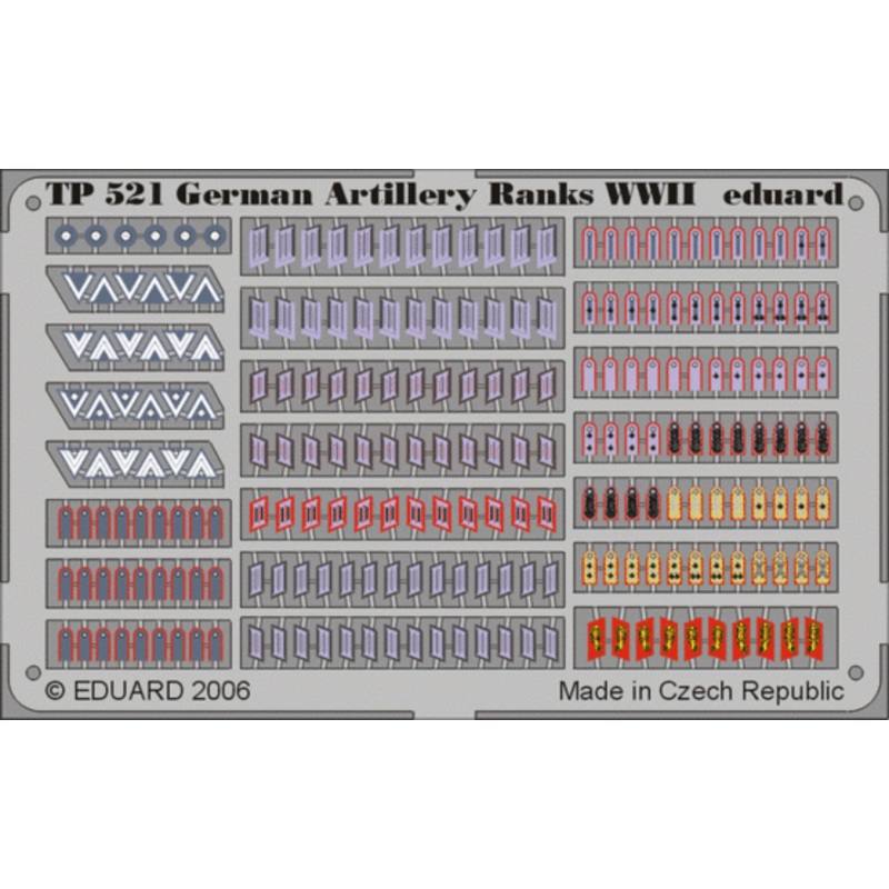 Eduard - 1/35 German Artillery Ranks WWII (Color Photo-etched) TP521