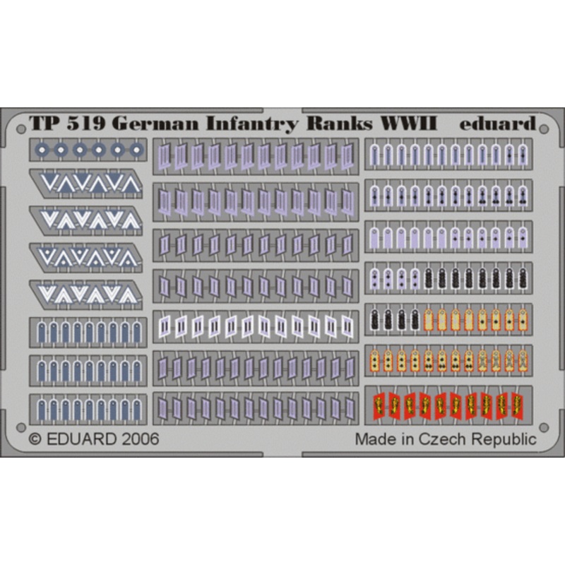 Eduard - 1/35 German Infantry Ranks WWII (Color Photo-etched) TP519
