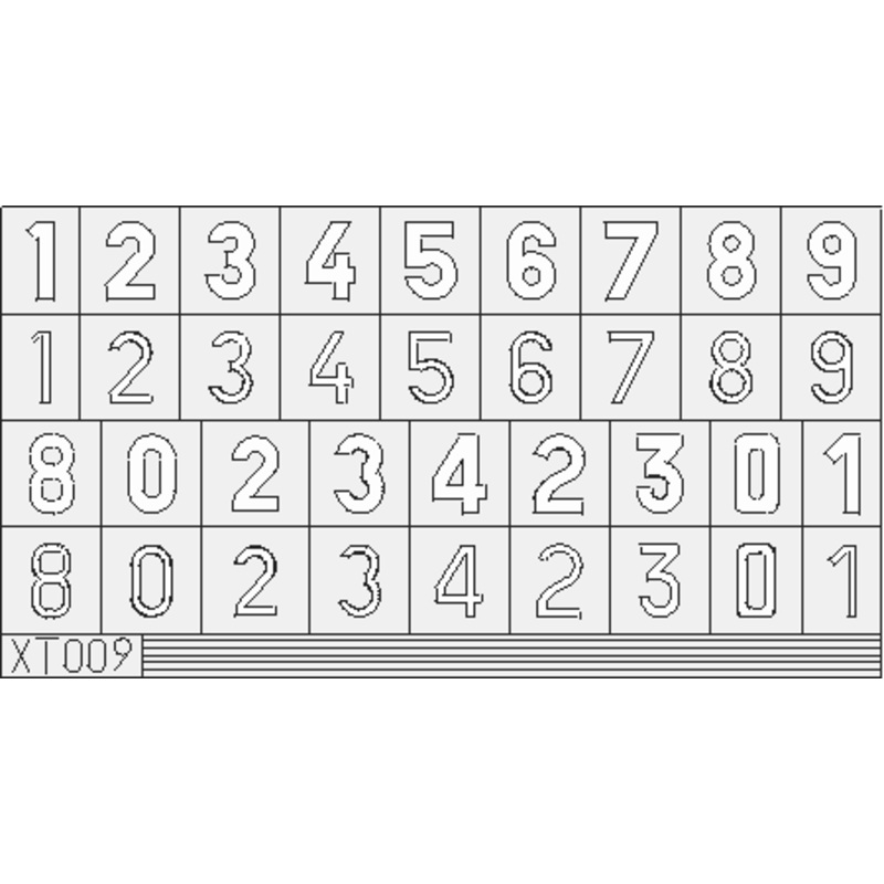 Eduard - 1/35 German Numbers Large Masking sheet XT009