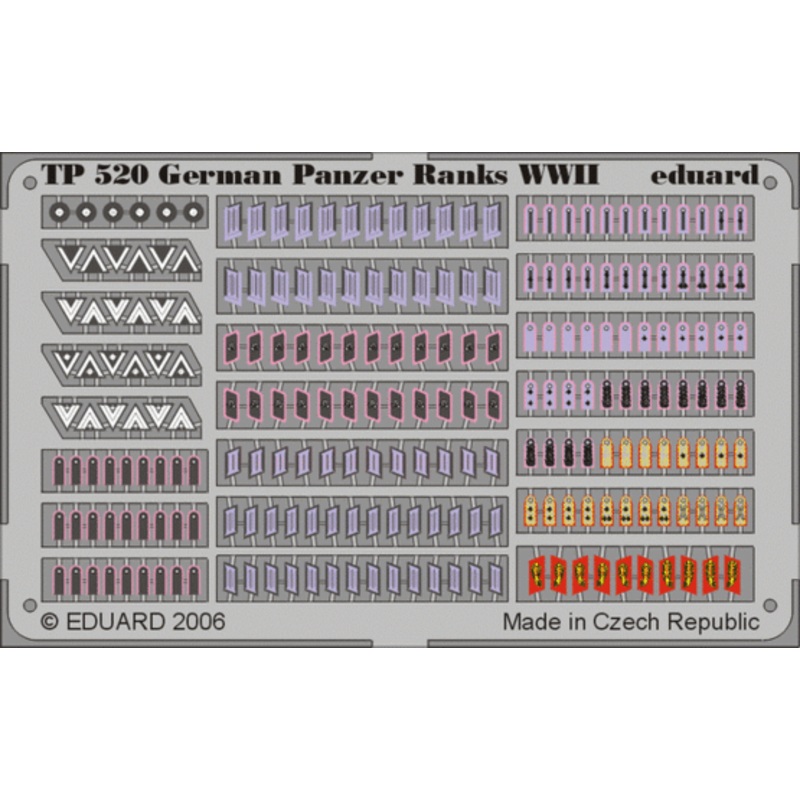 Eduard - 1/35 German Panzer Ranks WWII (Color Photo-etched) TP520