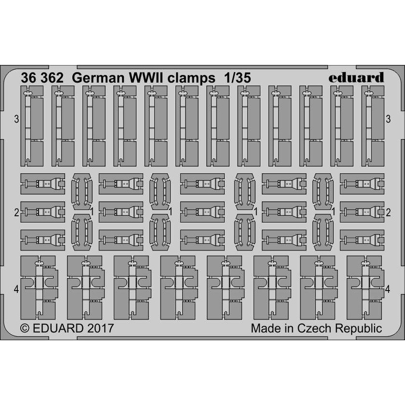 Eduard - 1/35 German WWII Clamps (Photo-etched) 36362